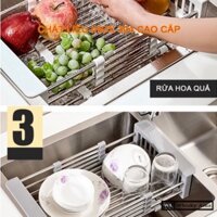 Kệ giá rổ gác bồn rửa chén bát đĩa inox 304 - Rổ gác bồn rửa chén đa năng cực kỳ tiện lợi