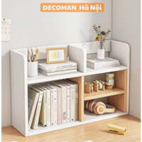 Kệ giá sách gỗ MDF decor để bàn học, làm việc mini đựng đồ, sách vở phong cách hàn quốc thương hiệu DECOMAN - D08