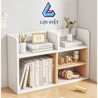 Kệ giá sách gỗ MDF decor để bàn học, làm việc mini thương hiệu LỢI VIỆT đựng đồ, sách vở phong cách hàn quốc - D08