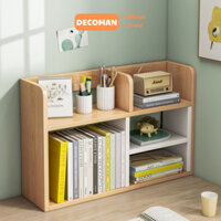 Kệ giá sách gỗ MDF decor để bàn học, làm việc mini đựng đồ, sách vở phong cách hàn quốc thương hiệu DECOMAN