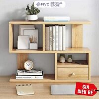 Kệ Giá Sách Gỗ Mini Để Bàn Hoặc Treo Tường FIVO Mẫu FB20, Lắp Ráp Dễ Dàng Gỗ MDF Phủ Melamine Chống Thấm Bề Mặt Kích Thước 60x20x60cm - BS39C26