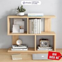 Kệ Giá Sách Gỗ Mini Để Bàn Hoặc Treo Tường FIVO Mẫu FB20, Lắp Ráp Dễ Dàng Gỗ MDF Phủ Melamine Chống Thấm Bề Mặt Kích Thước 60x20x60cm - BS39C16