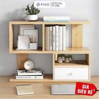 Kệ Giá Sách Gỗ Mini Để Bàn Hoặc Treo Tường FIVO Mẫu FB20, Lắp Ráp Dễ Dàng Gỗ MDF Phủ Melamine Chống Thấm Bề Mặt Kích Thước 60x20x60cm - BS39C36