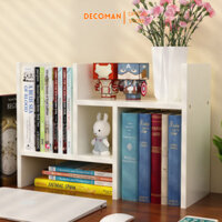 Kệ giá sách mini gỗ MDF trang trí decor để bàn học làm việc tùy chỉnh kích thước đa năng đựng đồ sách vở DECOMAN - D07