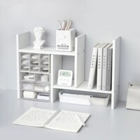 Kệ giá sách mini gỗ MDF trang trí decor để bàn học làm việc tùy chỉnh kích thước đa năng GREENCO đựng đồ sách vở - D07