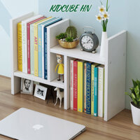 Kệ giá sách mini gỗ MDF trang trí decor để bàn học làm việc tùy chỉnh kích thước đa năng KIDCUBE đựng đồ sách vở - D07