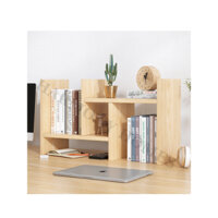 Kệ giá sách mini gỗ MDF trang trí decor để bàn học làm việc tùy chỉnh kích thước đa năng HARMONY HOMES đựng sách vở -D07