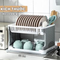 Kệ giá úp bát đĩa 2 tầng ráo nước mẫu mới ,kệ chạn úp chén đũa đa năng kèm khay shopdecor