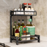 Kệ Gia Vị 2 Tầng Đa Năng Inox Sơn Tỉnh Điện Hợp Kim Thép Chống Rỉ Cao Kitchen