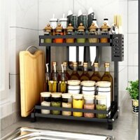 Kệ gia vị 2 tầng đa năng INOX phủ sơn Nano