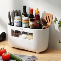 Kệ Gia Vị Để Bàn, Kệ Để Đồ Nhà Bếp Đa Năng, Giá Để Đồ Kèm Hộp Đựng Gia Vị Ecoco