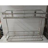 Kệ gia vị inox 2 tầng treo tường