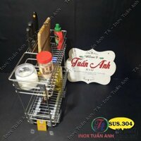 Kệ gia vị inox 304 âm tủ bếp - Kê gia vị ray trượt âm tủ GVR01