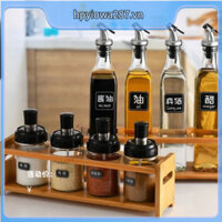 Kệ Gia Vị, Kệ Đựng Hũ Gia Vị, Giá Để Lọ Gia Vị, Chai Dầu Ăn, Nước Mắm Bằng Tre Tiện Dụng