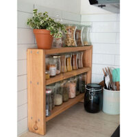 Kệ gia vị, kệ nhà bếp, kệ đa năng gỗ thông pallet kiểu đơn giản retro
