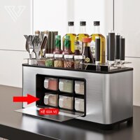 Kệ Gia Vị Nhà Bếp Inox Cao Cấp, Kệ Cài Dao Kéo Có Ống Đựng Đũa Inox, Kệ Bếp Đựng Đồ Đa Năng MKS009