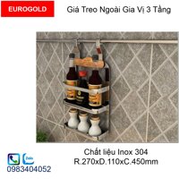 Kệ gia vị treo tường Eurogold EV38 Inox 304 3 tầng