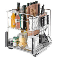 Kệ Gia Vị Tủ Bếp Dưới Có Ray Trượt KB07