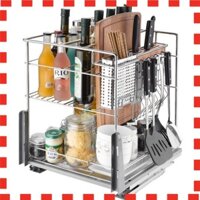Kệ Gia Vị Tủ Bếp Dưới Có Ray Trượt KB07