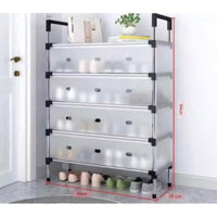 Kệ Giày 5 Tầng Có Tấm Chắn Bụi - Thiết Kế Gọn Gàng, Dễ Dàng Lắp Ráp Tiện Lợi
