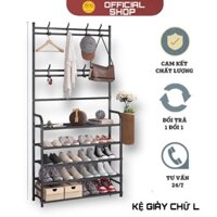 Kệ Giày Chữ L Kệ Để Giày Dép 4 Tầng Giá Giày Dép Tích Hơp Móc Treo Đồ Tủ Giày Thép Sơn Tĩnh Điện Giá Để Giày Nhập Khẩu