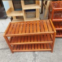 Kệ giày dép 3 tầng -4 tầng màu nâu đỏ gỗ cao su ngang 60 cm