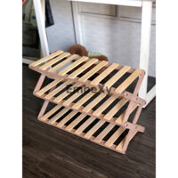 Kệ giày dép 3 tầng bằng gỗ tự nhiên, mẫu hiện đại, sang trọng, xếp gọn, 3 tầng decor phòng, nhà, nội thất xinh