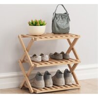KỆ GIÀY DÉP 3 TẦNG - Giá để giày dép gỗ keo - Kích thước 415x 310x 630 mm