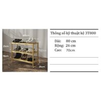 ♈▤KỆ GIÀY DÉP 3 TẦNG - KỆ GỖ THÔNG- Dài 80cm