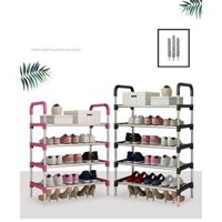 Kệ giày dép 5 tầng khung inox, giá kệ để sách giày dép inox 5 tầng