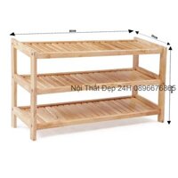 Kệ Giày Dép Gỗ 3 Tầng Rộng 80 cm (Mã SP: KD-3T80)