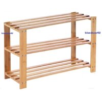 Kệ Giày Dép Gỗ 3 Tầng Size 80cm - Gỗ Cao Su- Đã Sơn Phủ Bền Đẹp Chắc Chắn