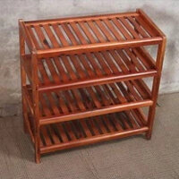 Kệ giày dép gỗ 4 tầng Gỗ Tự Nhiên dùng để giày giép, vật cụng nhà tắm...