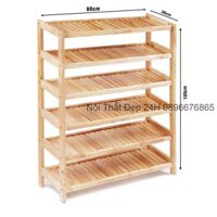 Kệ Giày Dép Gỗ 6 Tầng 80 cm (Mã SP: KD-6T80)