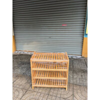 kệ giày dép gỗ cao su 4 tầng chắc chắn