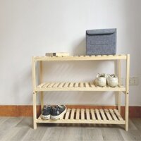 Kệ giày dép gỗ thông 3 tầng, chống ẩm mốc - Kệ gỗ để giày dép My House
