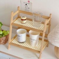 Kệ gỗ 2 tầng kệ gỗ để bàn kệ trưng bày giúp tiết kiệm không gian thiết kế màu sắc nhẹ nhàng