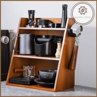 Kệ gỗ 3 tầng để dụng cụ pha cà phê | Dụng cụ barista