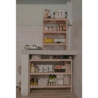 Kệ gỗ 3 tầng, kệ để giày 3 tầng bằng gỗ decor