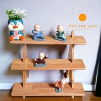 Kệ gỗ 3 tầng, kệ thang 3 tầng đa năng để bàn, giá đỡ 3 tầng để chậu cây, mô hình
