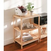 KỆ GỖ 3 TẦNG  NỘI THẤT HÀN QUỐC MÀU ĐEN- ĐỂ ĐÒ TRANG TRÍ