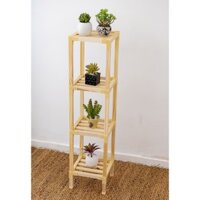 Kệ Gỗ 4 Tầng Để Chậu Cây Trang Trí Lắp Ráp Tiện Lợi | Kích thước 23*23*94cm
