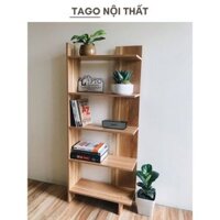 Kệ gỗ 5 tầng đa năng màu trắng đen, kệ sách đặt góc tường gỗ MDF phủ Melamine chống xước ND24