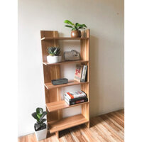 Kệ gỗ 5 tầng đa năng màu trắng đen, kệ sách đặt góc tường gỗ MDF phủ Melamine chống xước ND24