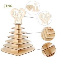 Kệ Gỗ 7 Tầng Hình Trái Tim Trưng Bày Socola / Bánh Kẹo Cho Tiệc Cưới Đứng
