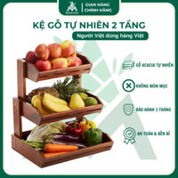 Kệ Gỗ Acacia tự nhiên BAMVINA Để Trái Cây, Gia Vị – Kệ Trang Trí Bếp, Cửa Hàng Độc Đáo, Tiện Lợi
