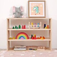 Kệ gỗ chữ nhật 3 tầng đựng đồ cho bé phủ sơn bóng - Giá sách,Kệ trưng bày TK5