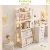 Kệ gỗ đa năng màu trắng trang trí phòng khách nhà bếp khung thép chống rỉ KAPUCHI - KM06