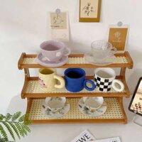 Kệ gỗ đa năng nhiều tầng kiểu dáng bậc thang kệ xinh decor bàn phòng ngủ, nhà bếp