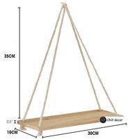 Kệ gỗ dây thừng, kệ để đồ đa năng, kệ decor 1 TẦNG - Mặt đen mặt trắng